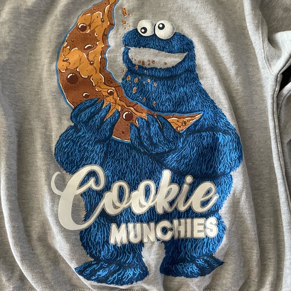 Cookie Monster Just Apparel Co. Grey Hoodie. Sweatshirt - Picture 9 of 10